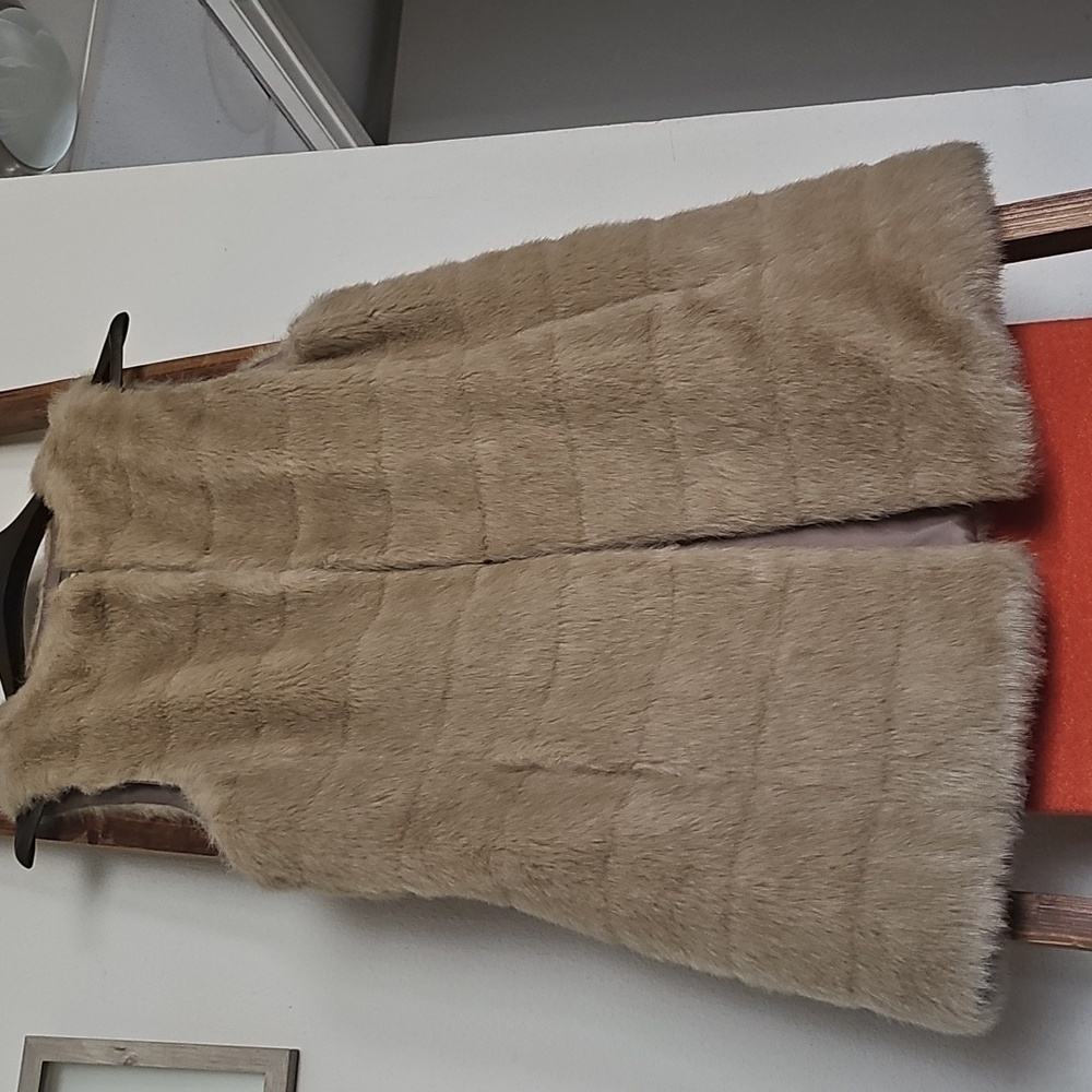 Zara Tan Faux Fur Vest